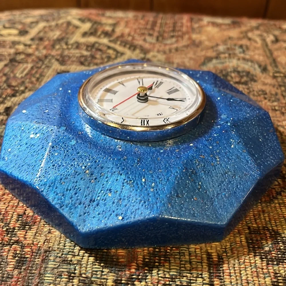 Handmade Blue Resin Clock